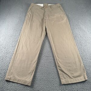 45rpm Chino Pants Mens 32(30 Fit)Beige Japan Cotton Canvas Relaxed Straight Leg